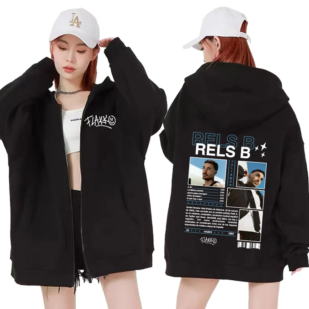 Рэпер Rels B Skinny Flakk 2025 Tour Куртка на молнии Толстовки Мужчины Женщины Оверсайз