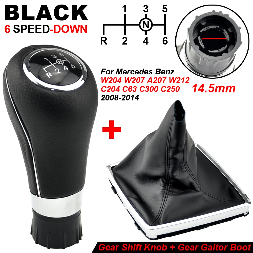 

6 Speed Gear Shift Knob Shifter Lever Stick For Mercedes Benz W203 S203 CL203 W209 W204 C204 C63 C300 C250 W207 A207 W212