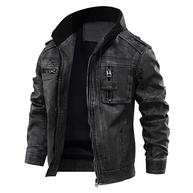 

New 2020 Brand Leather Jacket Men Plus Size XL-5XL Vintage Causal motorcycle PU Leather Jackets Coat jaqueta de couro masculino