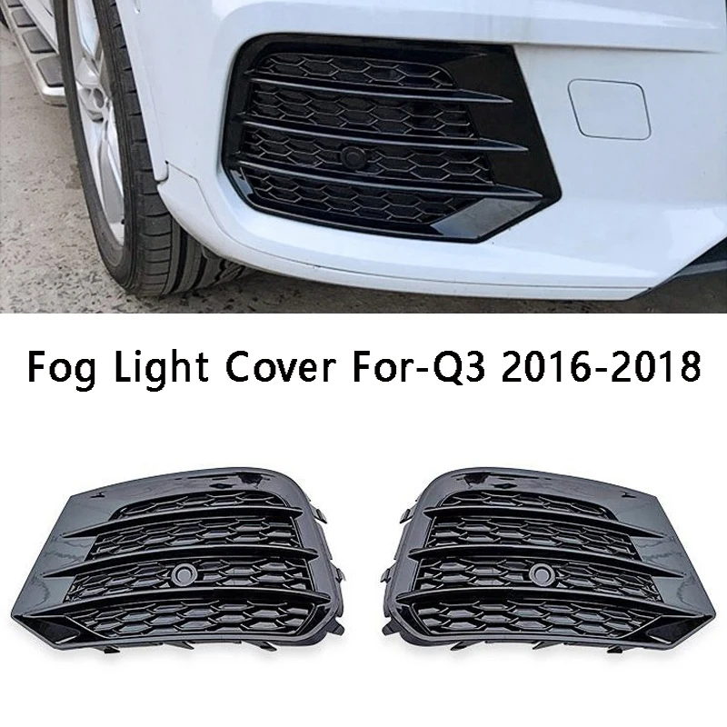 

Fog Light Cover For- Q3 2016-2018 Fog Lights Cover Grill Frame Surrounds Air Duct Fog Lamp Hood