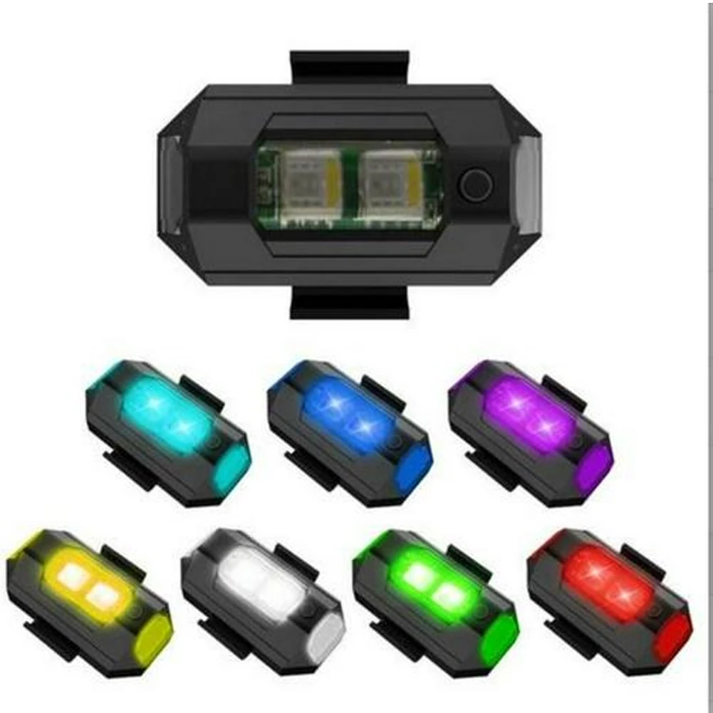 

8Colors Universal Led Aircraft Strobe Lights Motorcycle Anti-collision Warning Light with USB Charging Turn Signal Indicator