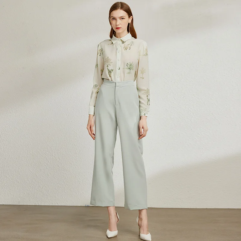 Рубашка с принтом из крепдешина для женщин 100% чистый шелк мягкая и нежная