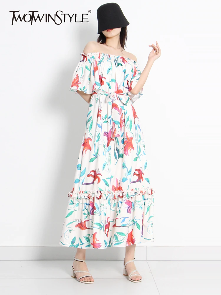 

Женское свободное платье twotwin2, разноцветное платье средней длины с коротким рукавом и высокой талией, летняя одежда