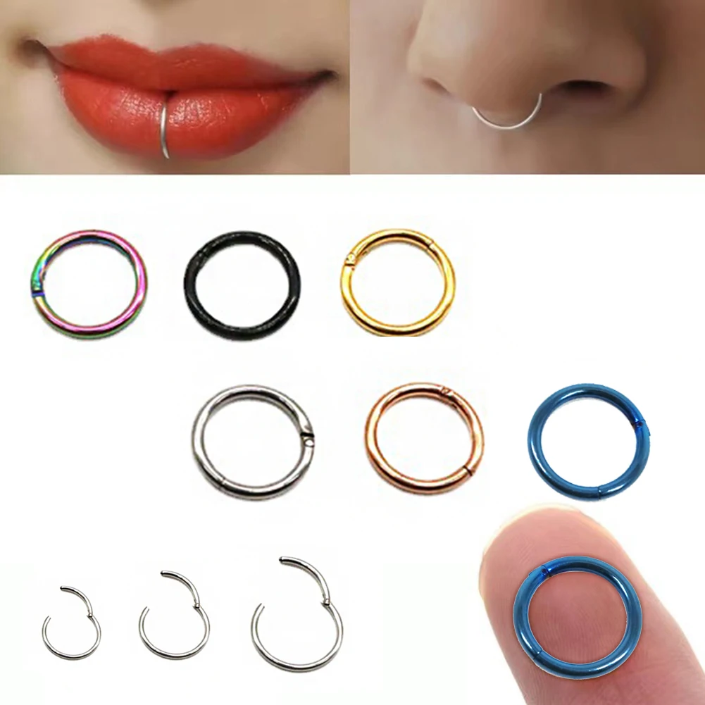 

Surgical Steel Small Nose Rings Body Clips Hoop Different Sizes Tragus Septum Cartilage Piercing Jewelry For Women Men Girl Gift