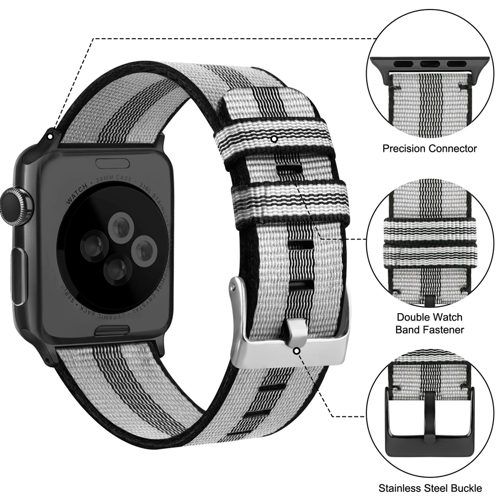 For Apple Watch Band Series 7 41mm 45mm Strap Soft Woven Fabric bracelet For Apple iWatch 1 2 3 4 5 6 SE 38MM 42MM 40MM 44MM
