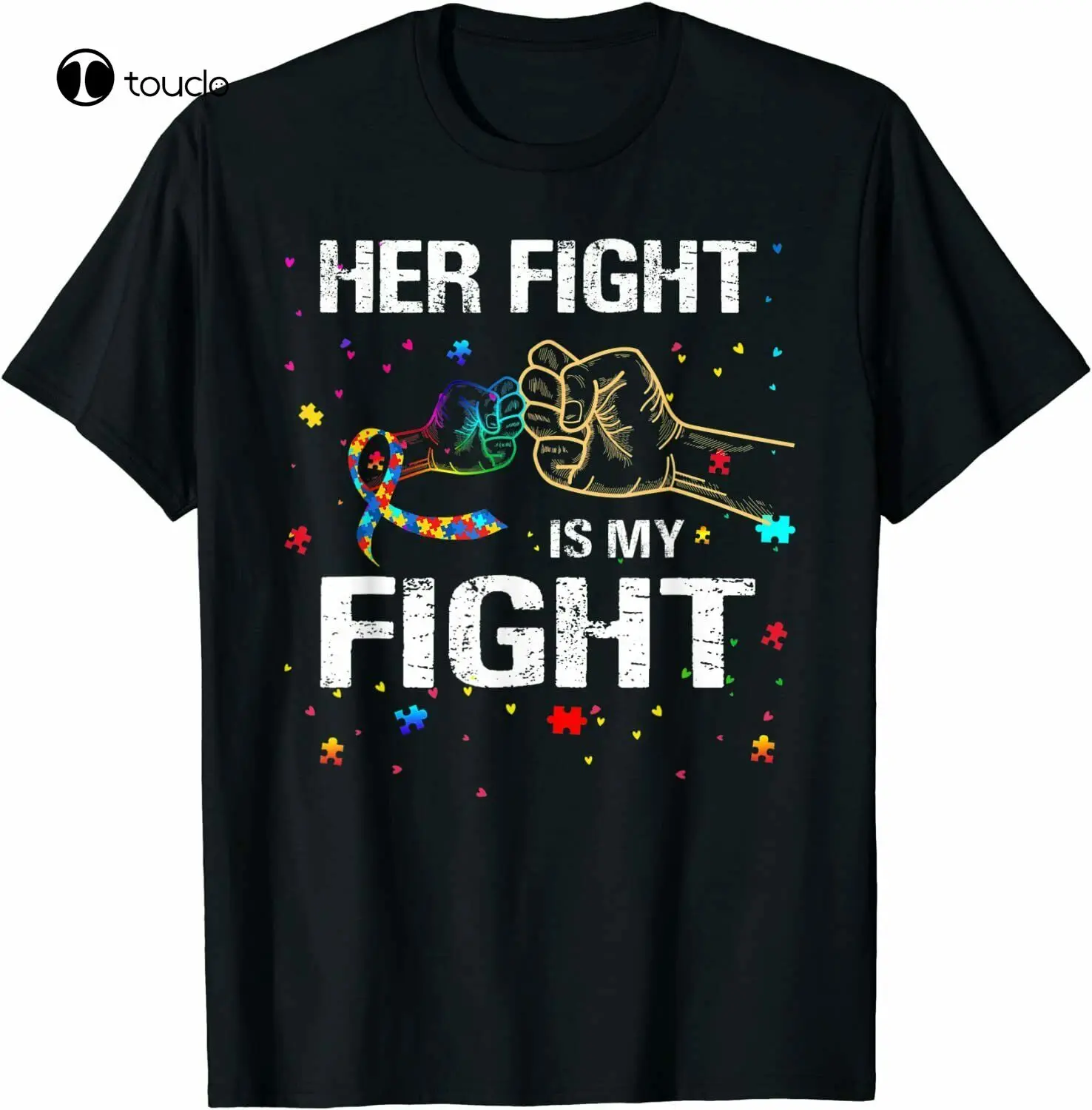 

Her Fight Is My Fight Autism Awareness Autism Mom Gift T-Shirt New Size S 5Xl