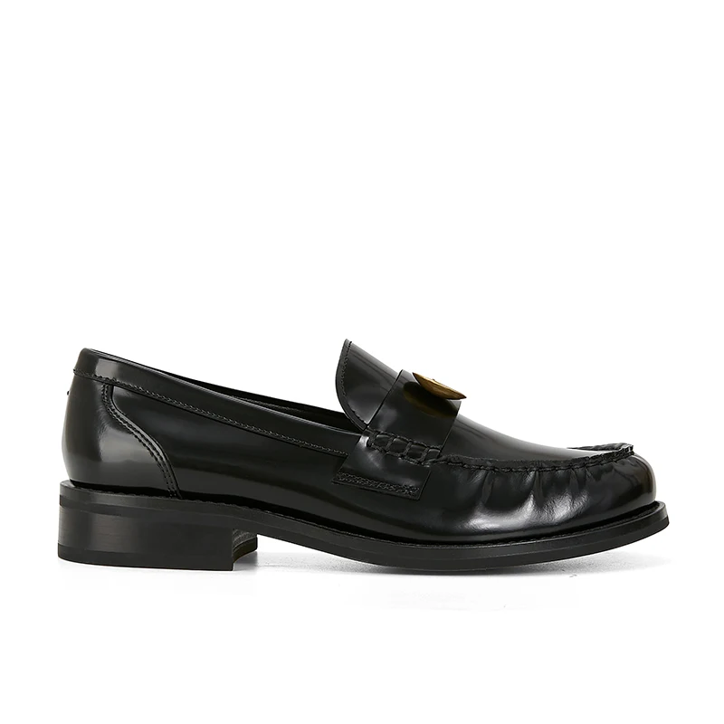 

Leather Thick Heel Lazy Loafers Women's Shoes