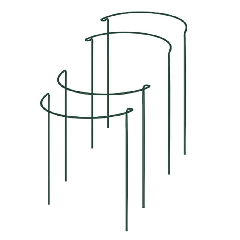 

Plant Support Stake, 12-Pack Half Round Metal Garden Plant Supports, Green Garden Plant Support Ring
