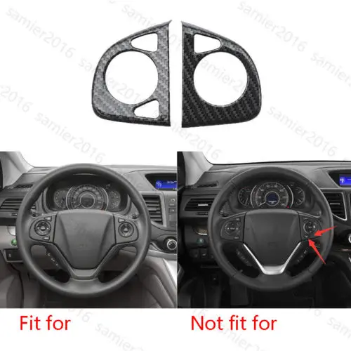 

2pcs Carbon Fiber Color Steering Wheel Frame Cover Trim For Honda CRV CR-V 12-16