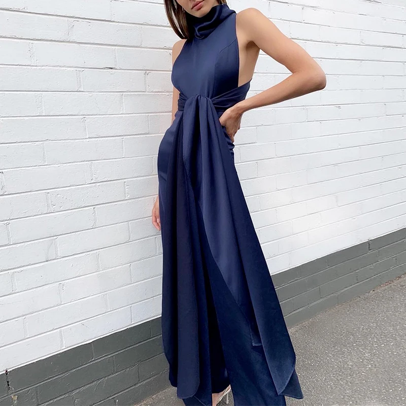 

Женский комбинезон вечерние открытой спиной, праздничный комбинезон на шнуровке без рукавов, длинный пикантный комбинезон, лето 2021