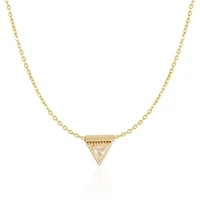 2022 korean zirconium triangle pendant necklace high quality titanium steel o chain collar necklaces for women fashion gift