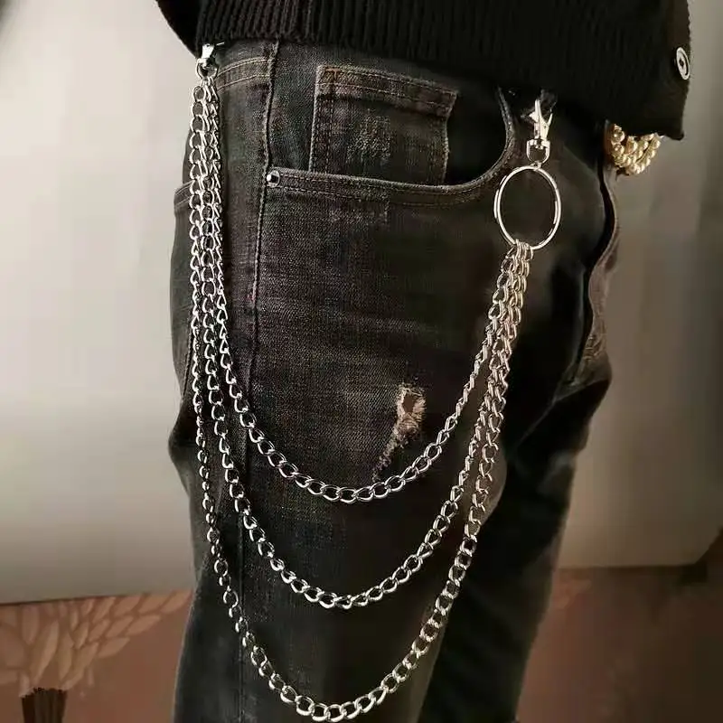 

Layered Punk Chain On The Jeans Pants Women Spike Keychains for Men Egirl eBoy Harajuku Grunge Aesthetic Accessories