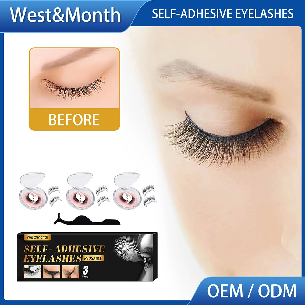 

3D накладные ресницы для наращивания многоразовые самоклеящиеся натуральные вьющиеся ресницы без клея длинные густые накладные ресницы дл...