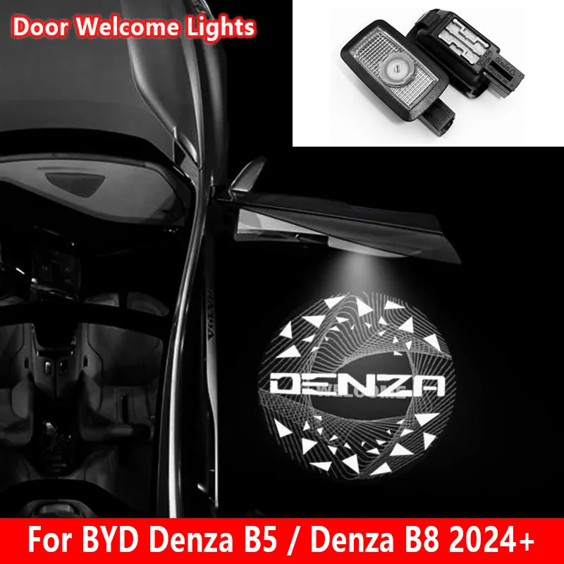 Фото Светодиодные проекционные лампы для дверей (подсветка при открытии) для BYD Denza B5 Denza B8 2024+ – Аксессуары для автомобиля, атмосферная подсветка №1