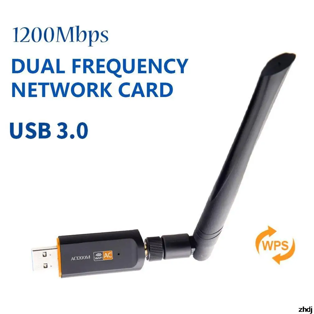 

1200Mbps Wireless WiFi USB Adapter Dual Band 2.4/5Ghz With Aerial 802.11AC Network Card High Speed USB3.0 Receiver