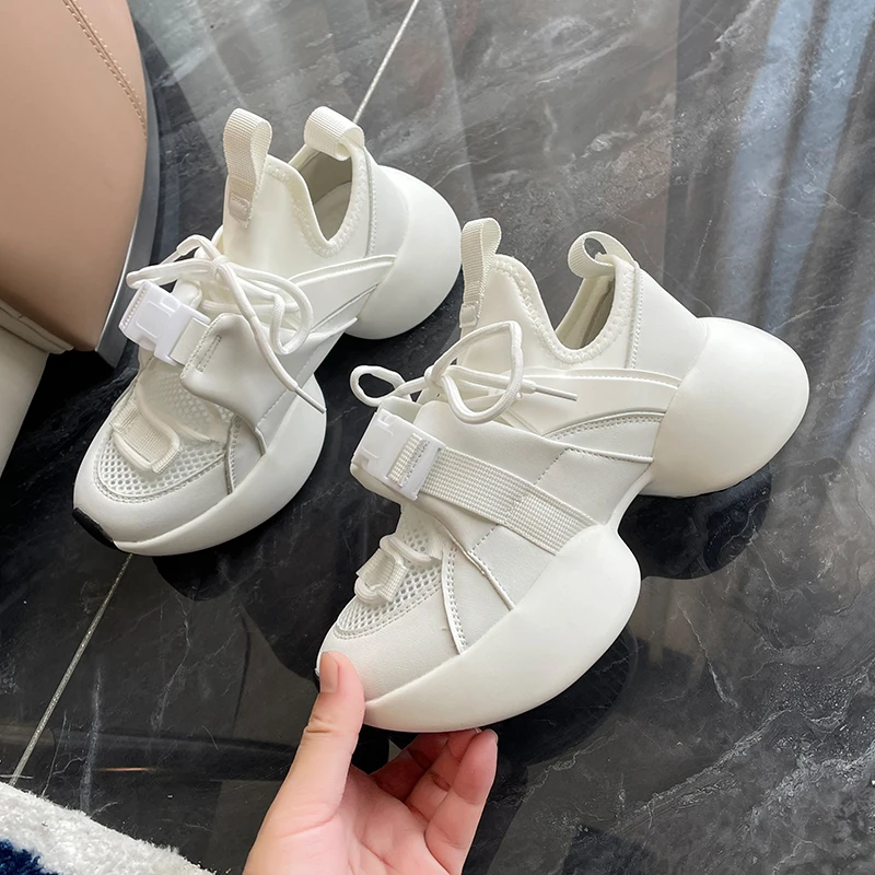 

High Quality Fashion Comfortable Breathable Shoes 2022 Autumn New Women's Casual Shoes Thick Bottom Heightened Non-slip Sneakers