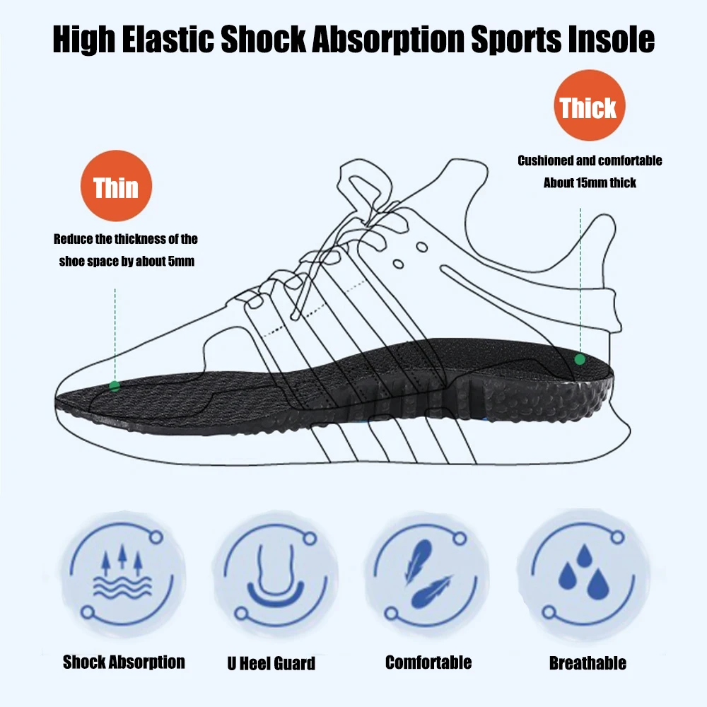 Orthopedic Insoles for Shoes Women Men Plantar Fasciitis Relief Flat Foot Arch Support Sport Insoles for Feet Massage Shoe Pad