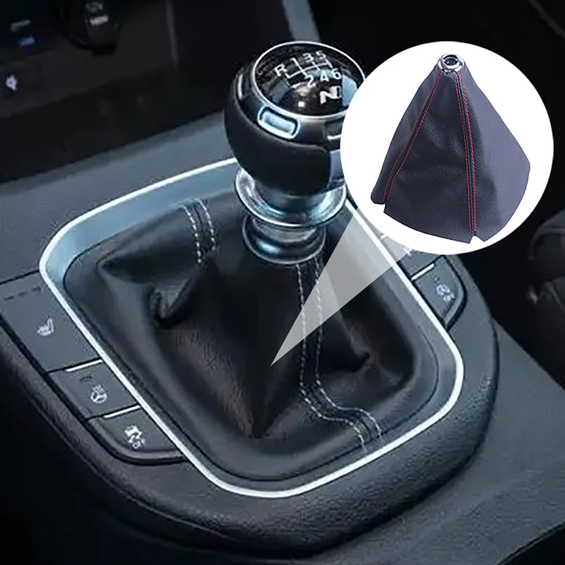 

Universal Pu Leather Car Shift Collar Carbon Fiber Automatic Car Manual Shift Lever Knob Shift Boot Cover Leggings