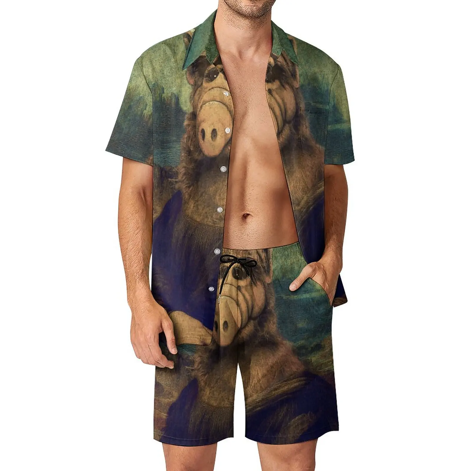 

Alfs And Alfer Painting Alfs And Alfer Men's Beach Suit Hot Sale 2 Pieces Suit High Quality Leisure USA Size