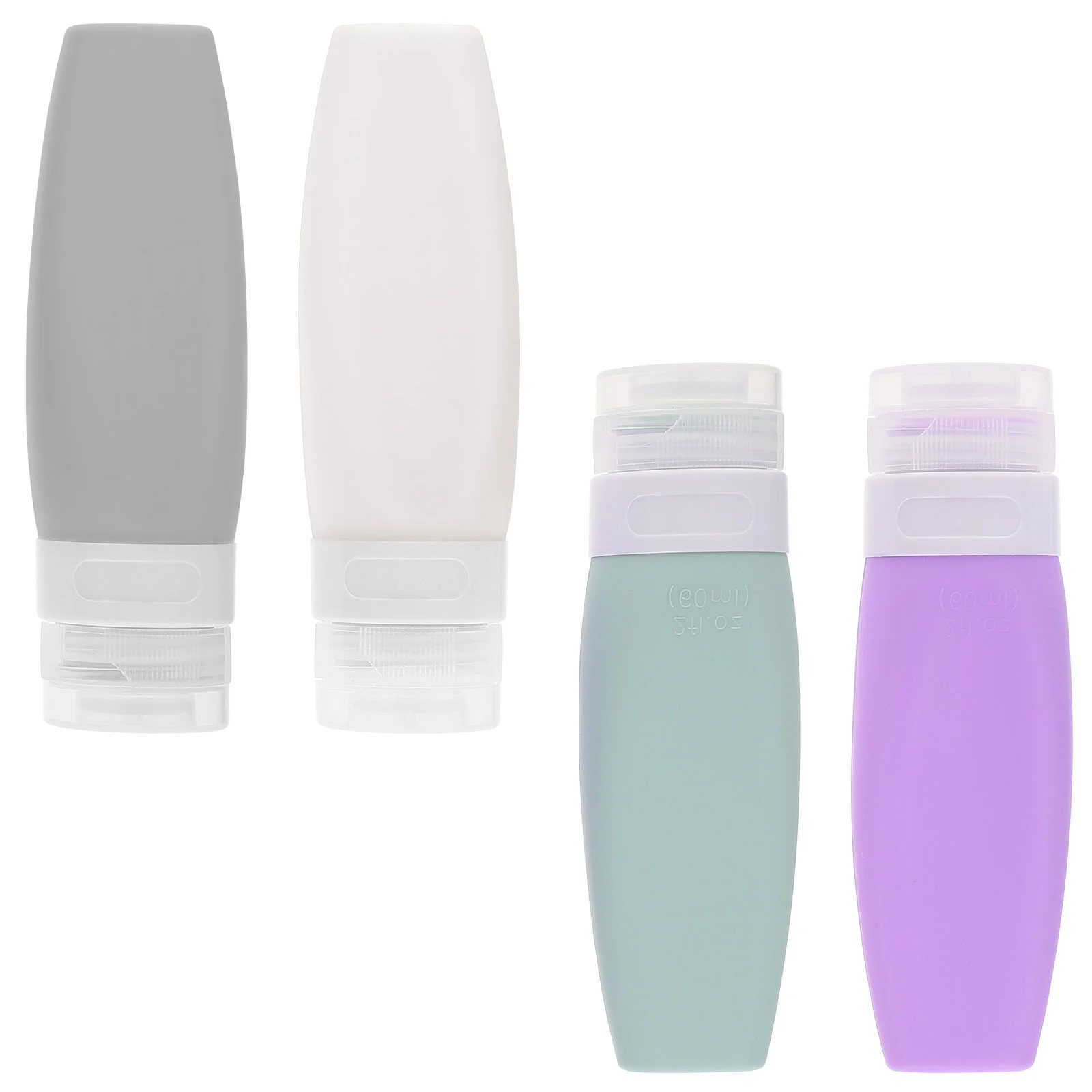 

4 Pcs Mini Travel Bottles Silica Gel Bottle Lotion Empty Storage Shampoo Dispensing Bag Refillable Travel Toiletry Squeezable