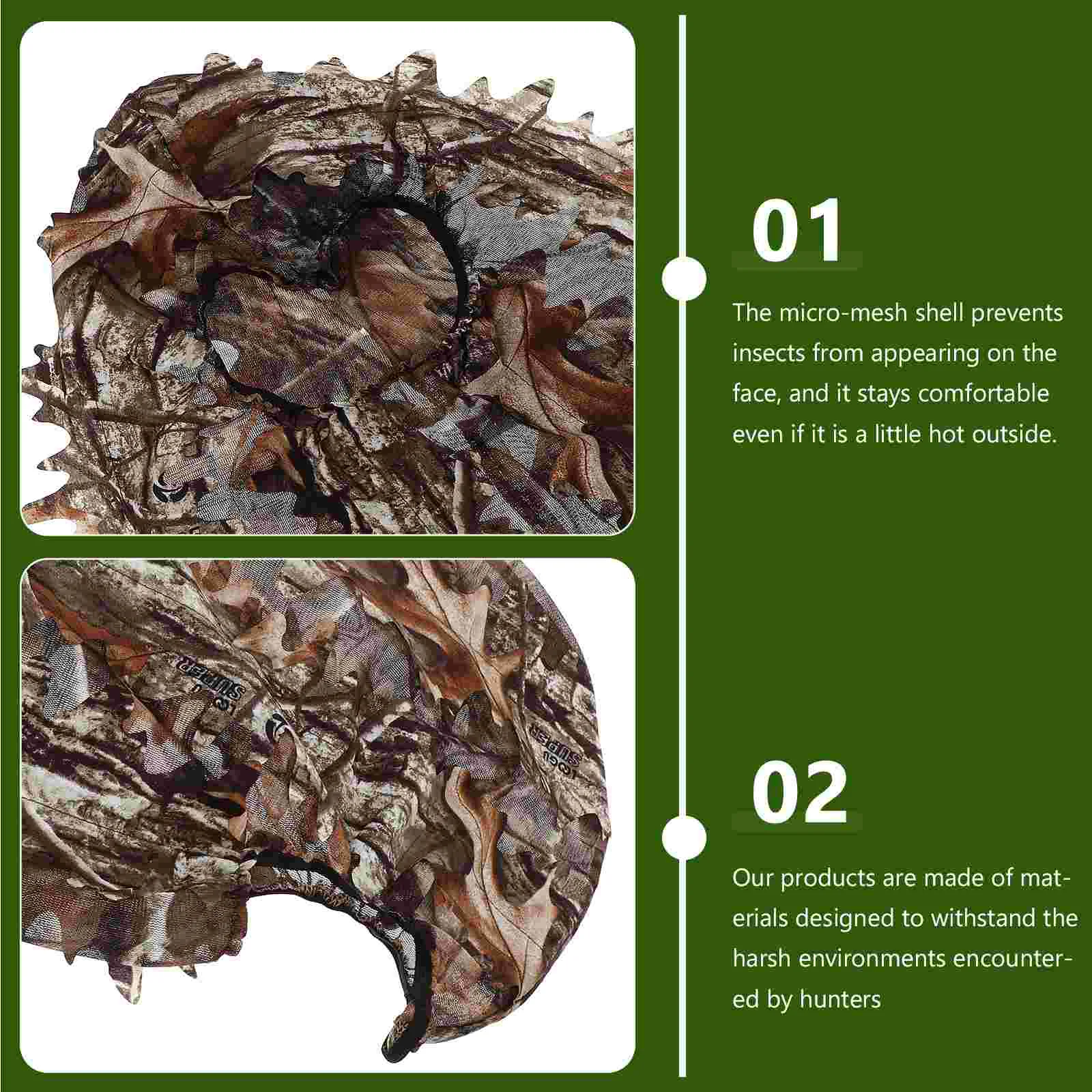 Камуфляжная тонкая секция дышащие листья 3D камуфляжная маска для лица охотничьи