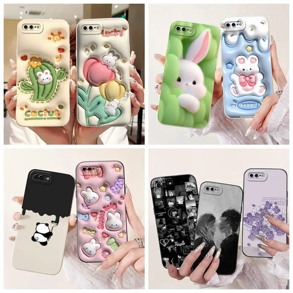 Чехол для iPhone 7 Plus A1661 A1784 Мягкие силиконовые чехлы телефонов с милой пандой Apple IPhone