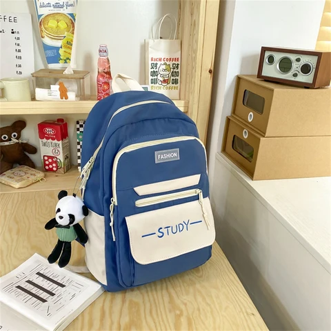 2022 New Trendy Preppy Style Backpack Purses Large Capacity School Book Bag Lightweight Simple Travel Rucksack Teenager Girls
