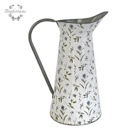 vintage metal vase pitcher decorative galvanized flower jug vase milk jug vase suitable for home living room decoration