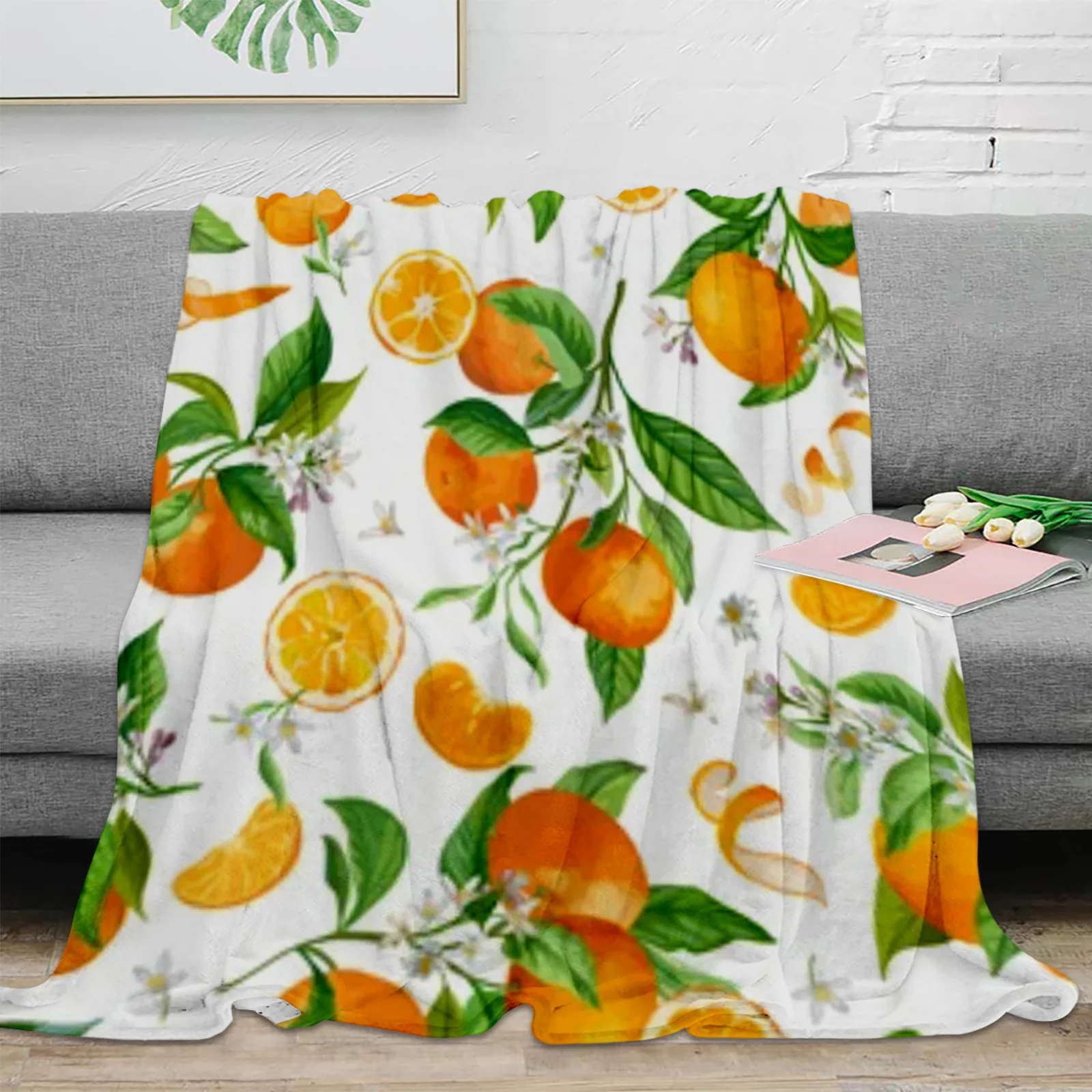 

Lemons In Watercolor Style Throw Blanket For Sofa Bed Bedroom Bedspread Soft Microfiber Flannel Throw Blanket For Kids Gifts