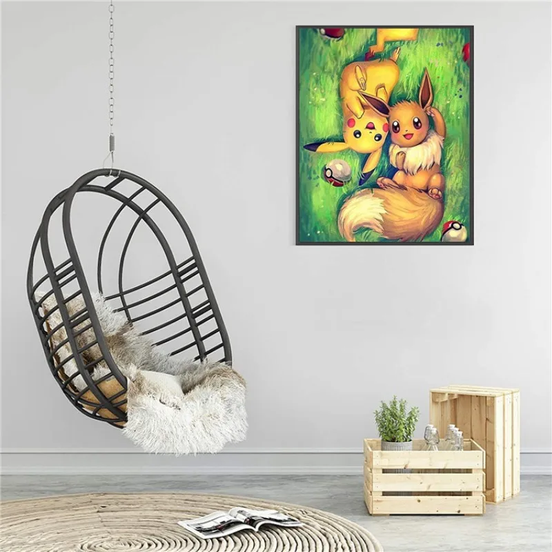 

Новая алмазная живопись "сделай сам", 5D проекция покемонов, алмазная живопись, интерактивный постер родителей и детей с временем