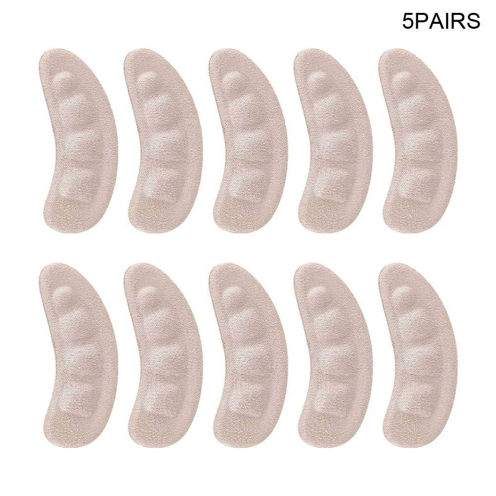 

5pairs Women Men Self Adhesive Heel Cushion Insert Daily Pain Relief Gel Pad Invisible Sandals Sticker Non Slip Walk For Shoes