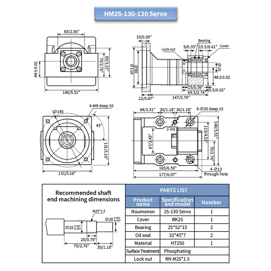 

Встроенный винт седла двигателя, опорный подшипник седла, чугун HM25-110 HM25-130 HM30-130, фиксированный кронштейн двигателя для Nema42/52