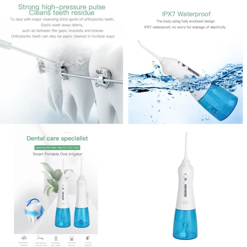 

Ирригатор полости рта, 3 режима, 2 насадки, USB