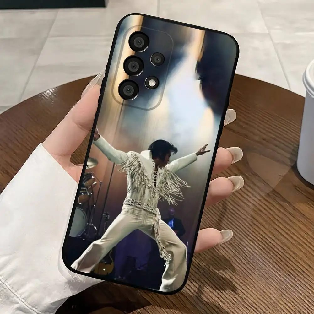 Фото Мягкий черный защитный чехол для телефона Singer E-Elvis P-Presley для Samsung S10,20,21,22,23,24,25,30Ultra Plus FE Lite №3
