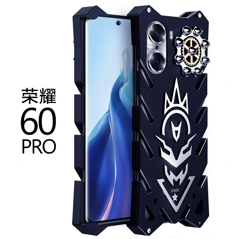 

Metal Steel Machinery Series Cases Armor Aviation Aluminum Bumper For Honor 60 50 Honor60 Pro Se V40 Outdoor Frame CASE Cover