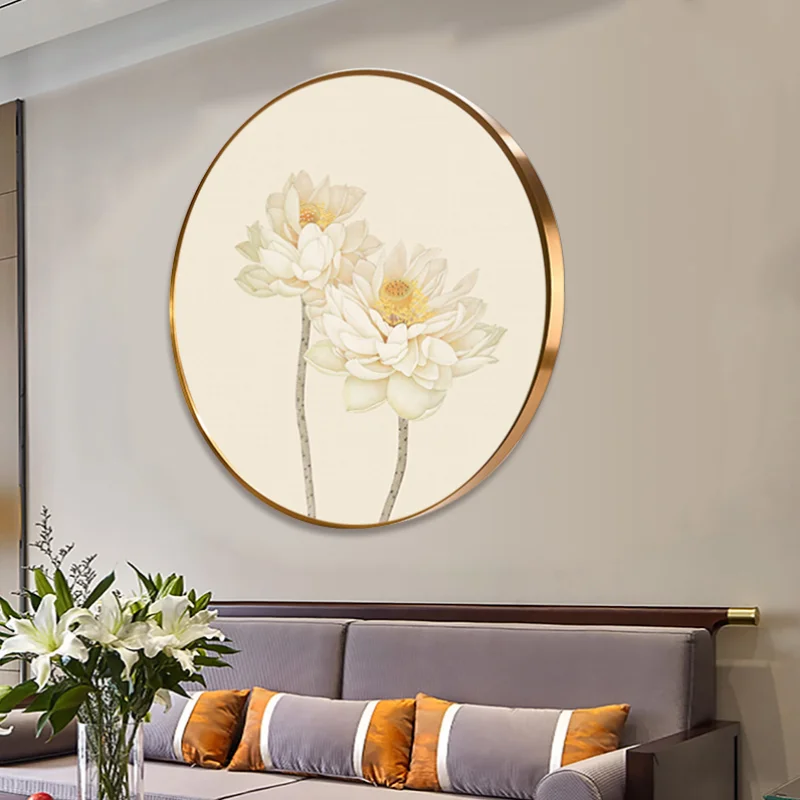 

Round Large Painting Frame Embroidery Wall Luxury DIY Modern Wood Painting Golden Quadros Decorativos Picture Frame For Wall