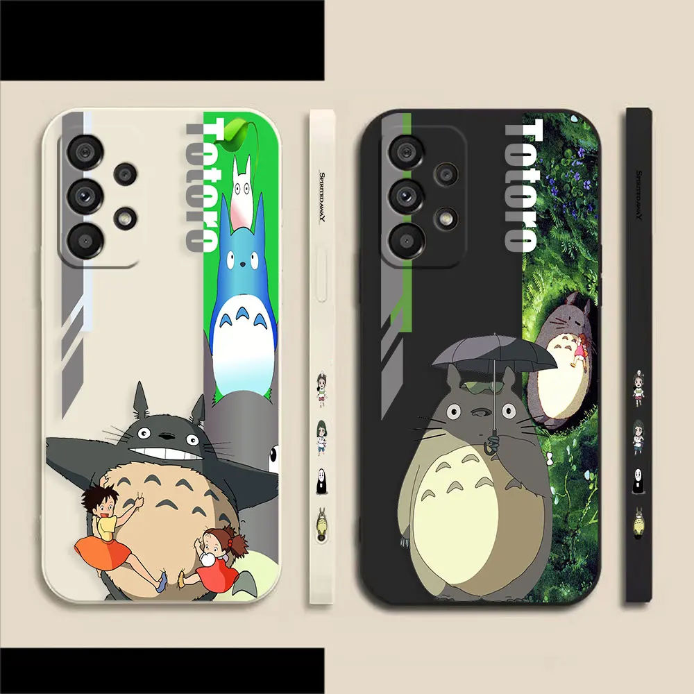 

Cute Spirited Away Totoro Phone Case For Samsung Galaxy A72 A71 A53 A52 A51 A42 A32 A31 A23 A22 A21S 4G 5G Colour Liquid Case