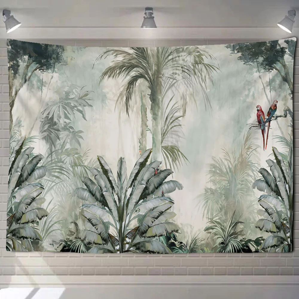 

Настенное украшение для комнаты, тропические листья и цветы, Фотофон для спальни, украшение для дома