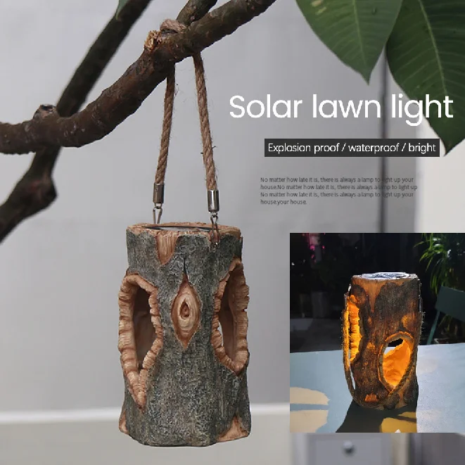 

LED Solar Stump Hanging Chandelier Lantern Lamp Courtyard Garden Party Decoration Kids Toy Outdoor Landscape Luminous Lamp