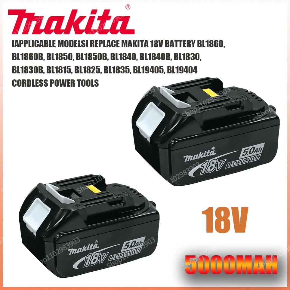 

Makita 18V 5.0Ah /5000mAh Rechargeable Power Tools Battery With LED Li-ion Replacement BL1860B BL1860 BL1850