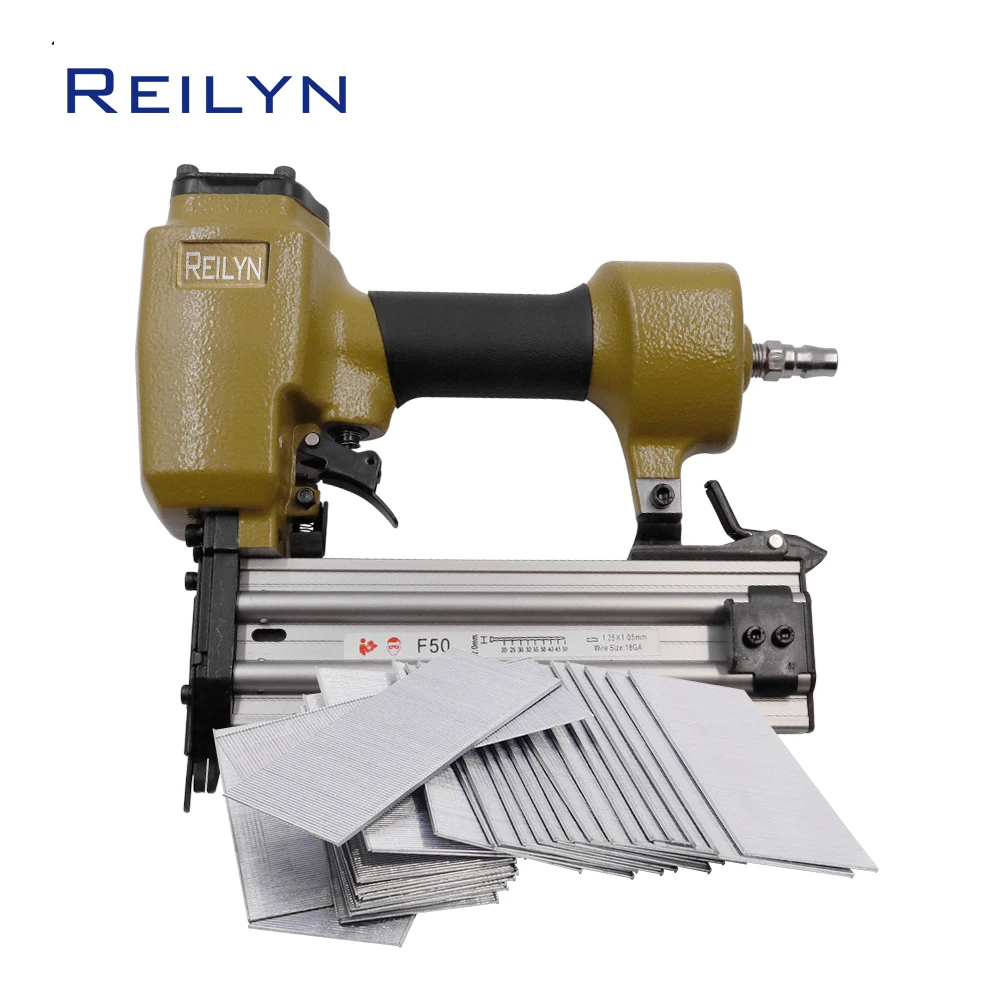 Reilyn 18 Gauge F50 Air Brad Nailer Pneumatic Framing Nailer Upholstery Decorative Nail Gun Fastener Nail Gun for Furniture