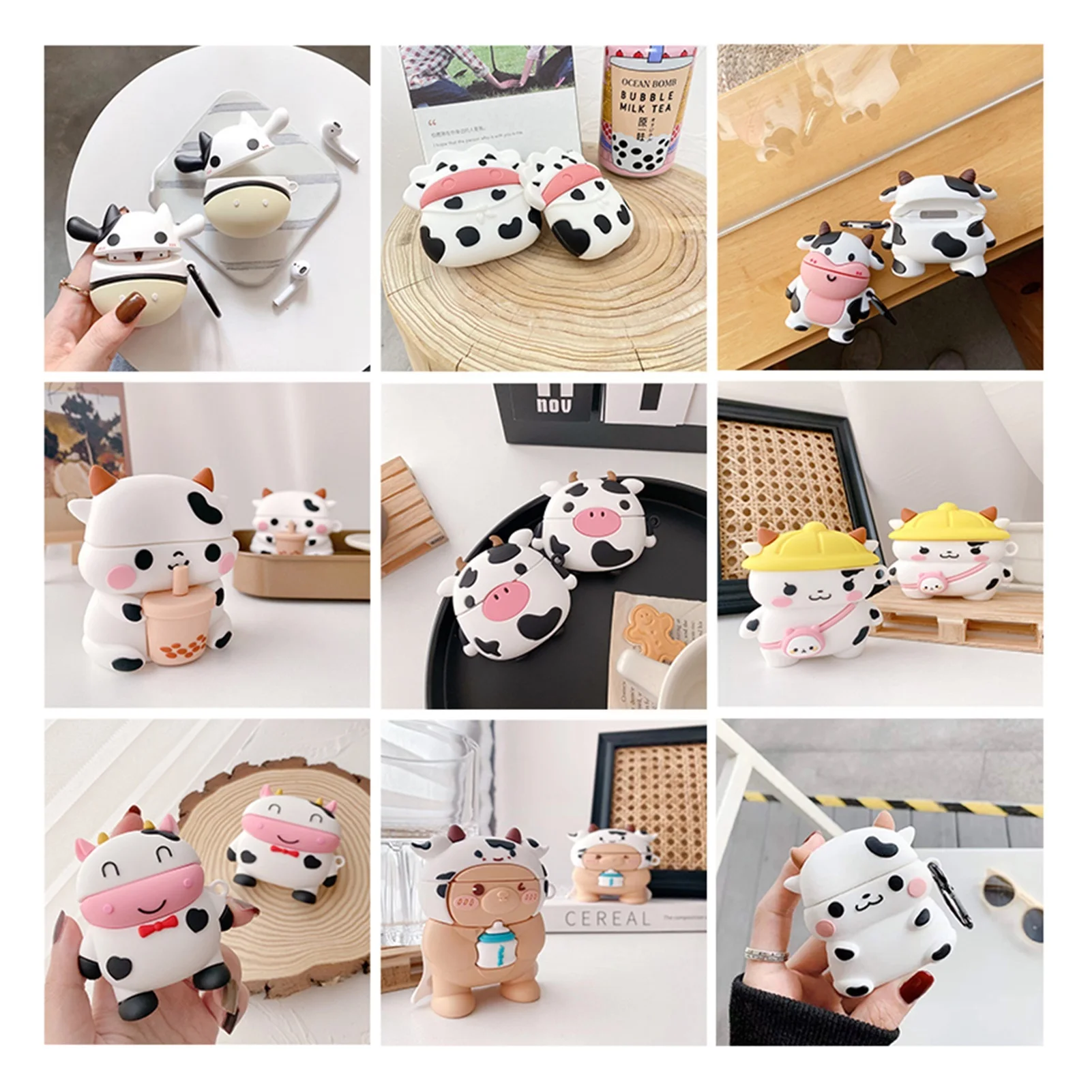 

Новый 3D мультяшный силиконовый чехол с молочными коровами для Apple Airpods 1 2 Pro Чехол милый защитный чехол s для Airpods 3 Беспроводная зарядка
