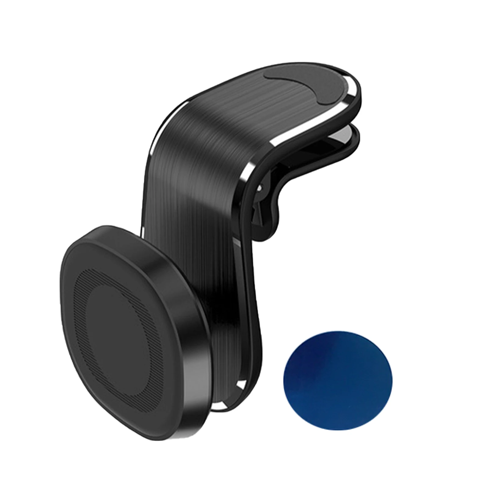 

Car Mobile Phone Holder GPS Air Vent L-type Black Universal Aluminium Alloy Clip Magnetic Car Phone Stand Stable Accessories