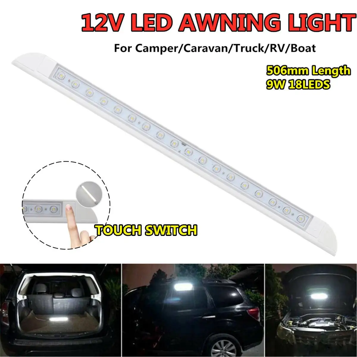 

12V 18LED RV LED Awning Porch Light Camping Trailer Lights LED Spot Light Van Camper Caravan Lights Motorhome 12V LED Lights