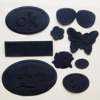 all black embroidery iron on patches for clothing jacket stickers appliques on backpack badges hats parkas coats patch butterfly