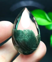 natural green phantom quartz pyramid pendant water drop brazil women man 33 20 12 6mm fashion jewelry genuine aaaaaa