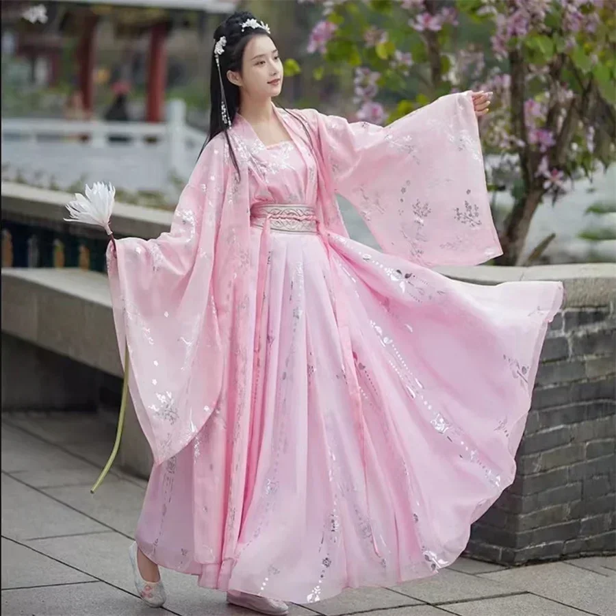 Hanfu-Robe de Danse Blaue и rouge pour femme костюм для косплея принцессы карнавала prairie chinoise