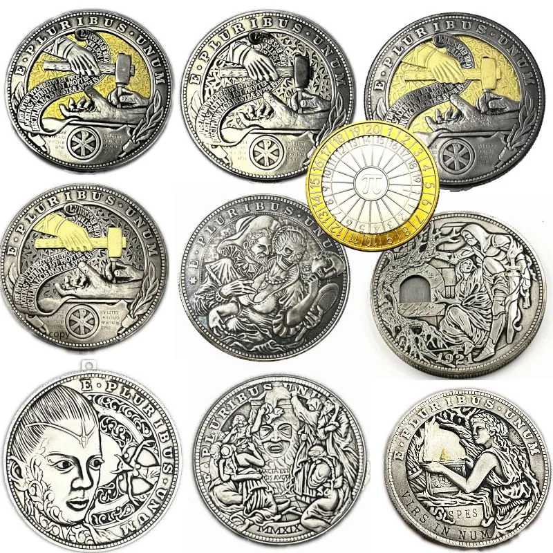 

Movable Mechanism Coin USA Hobo Nickel Morgan Dollar Roman Booteen`s Mix Amazing Art Magic Coin Creative Gift