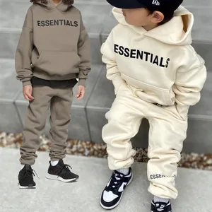 Kids Winter Thick Hoodie+Pants Sets Fleece Loose Sports Sets Boy Girl Silicone Label Hooded Sweatshi in India