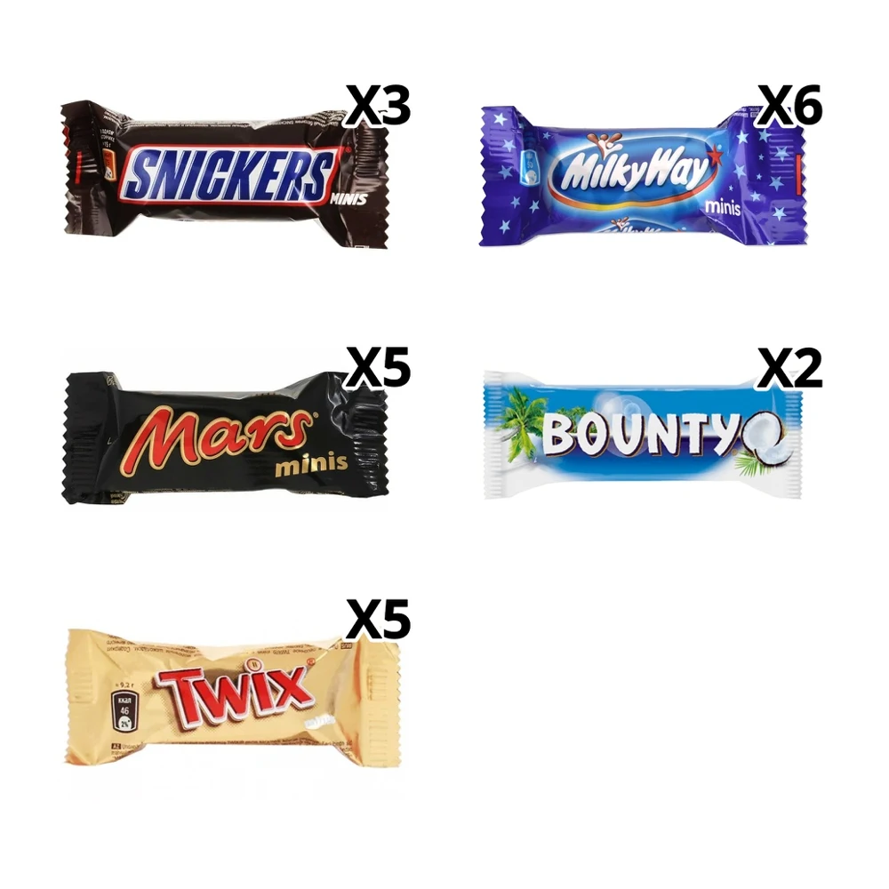 Подарочный набор Mixed Minis Milky Way Mars Bounty Twix 278г |